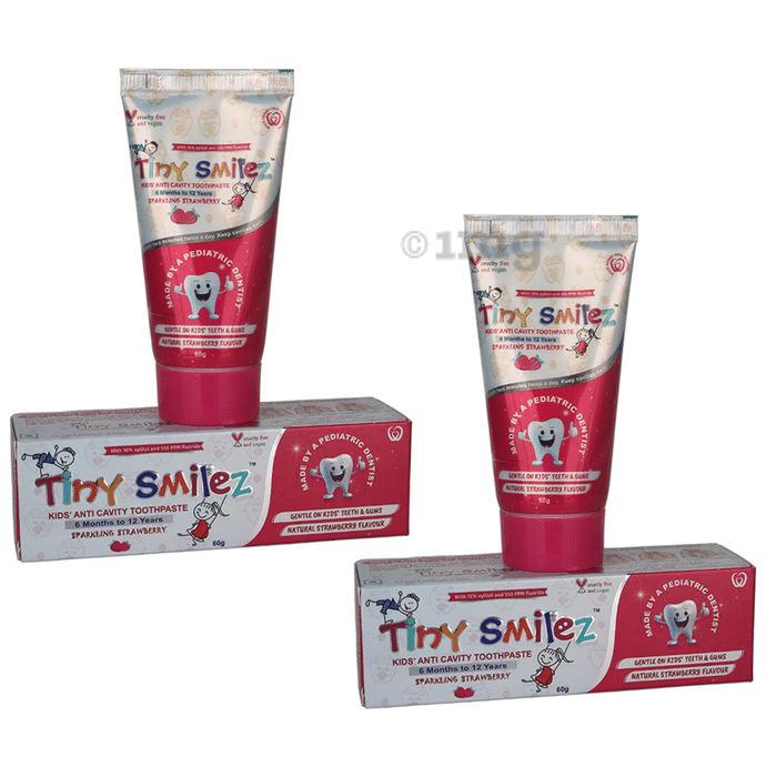 Tiny Smilez Kids Anti Cavity Toothpaste (60Gm Each) Sparkling Strawberry