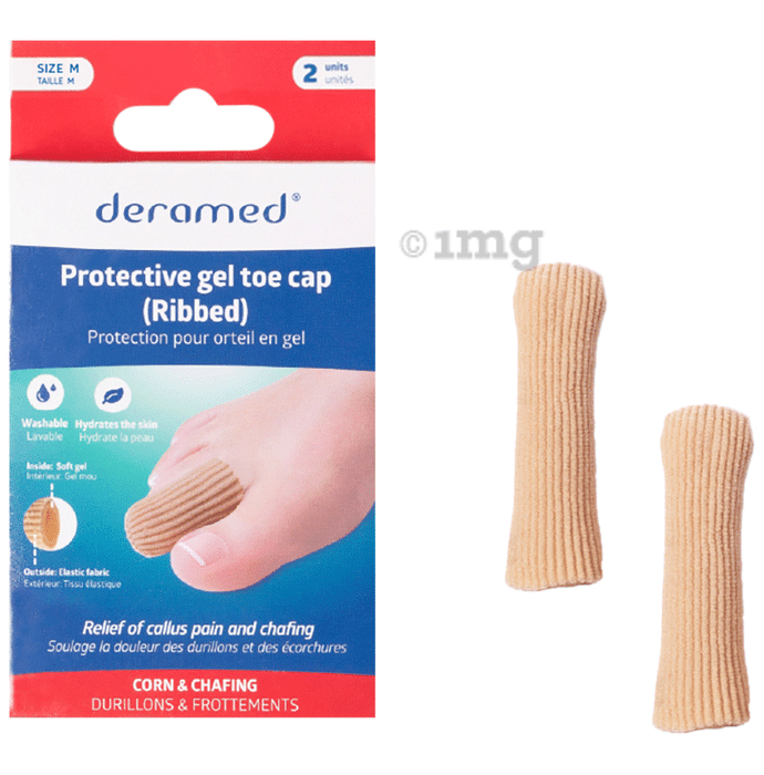 Deramed Protective Gel Toe Cap (Ribbed) Medium