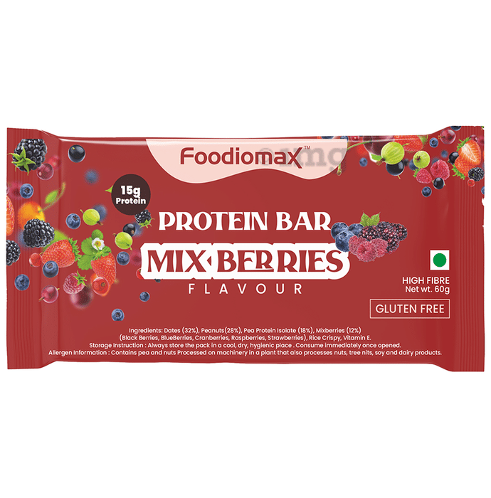 Foodiomax Protien Bar (60gm Each) Mix Berries