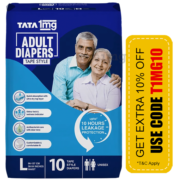 Tata 1mg Adult Diaper Tape Style | Size Large