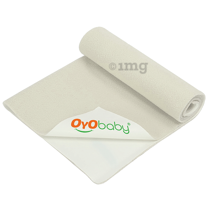 Oyo Baby Waterproof Bed Protector Baby Dry Sheet Medium Ivory