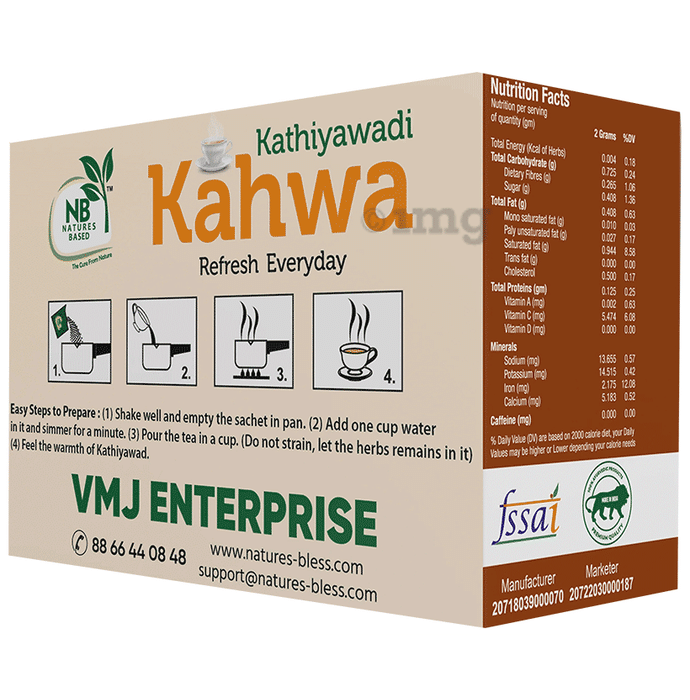 Natures Based Kathiyawadi Kahwa Tea Bag (2g Each)
