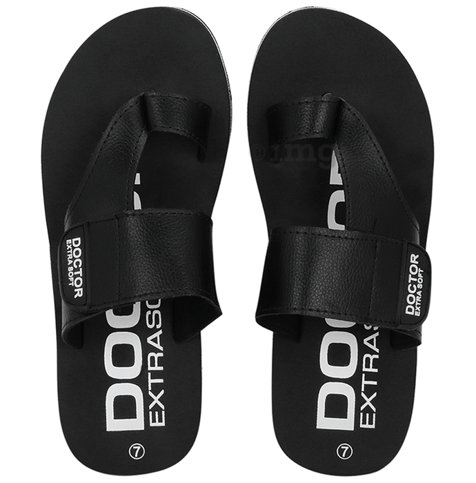 Doctor Extra Soft D26 Care Orthopaedic Diabetic Dr Stylish House Flip-Flop and Thump Ring Slip for Men Black  11