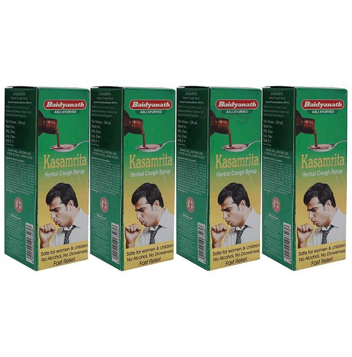 Baidyanath (Jhansi) Kasamrita Herbal Cough Syrup (200ml Each)