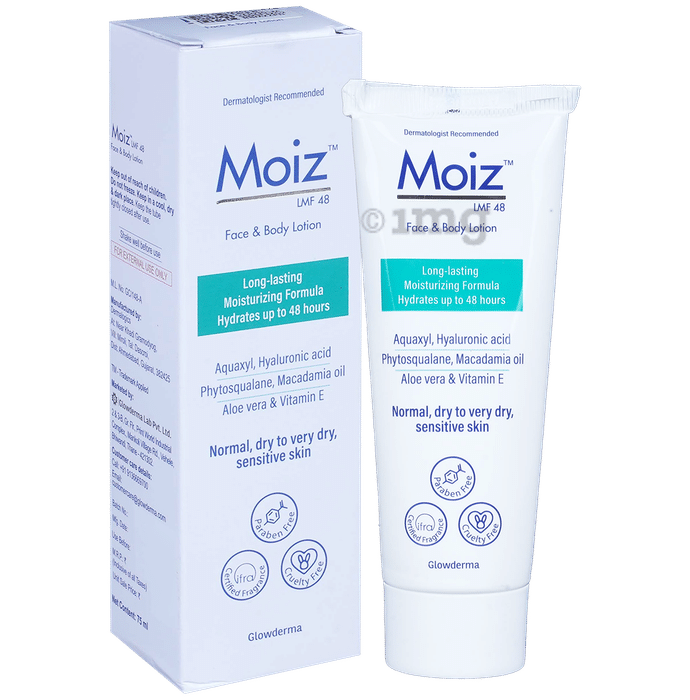 Moiz Lmf 48 Face & Body Lotion | Paraben, Fragrance & Cruelty-Free | Derma Care | For Normal, Dry to Very Dry, Sensitive Skin