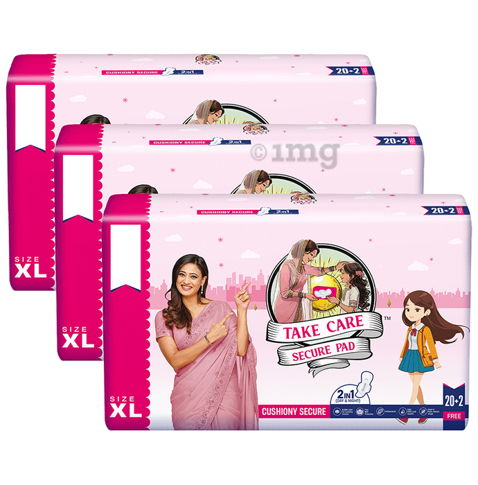 Take Care Cushiony Secure Sanitary Pads (22 Each) XL