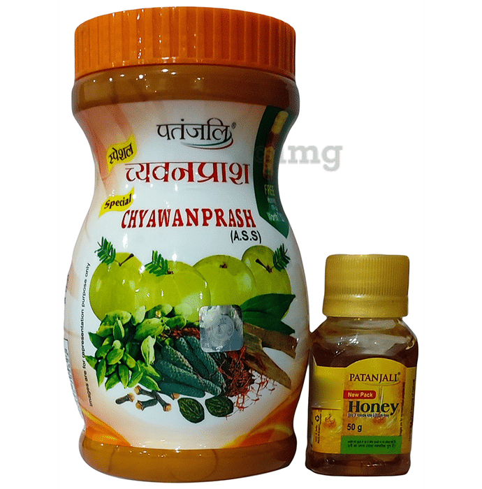 Patanjali Ayurveda Special Chyawanprash with Patanjali 50gm Honey Free