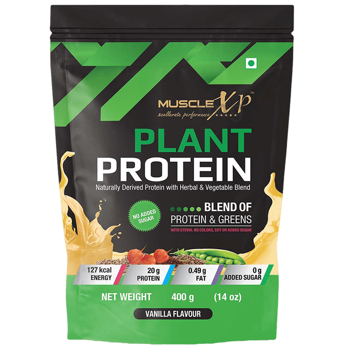 MuscleXP Plant Protein Powder (400gm Each) Vanilla