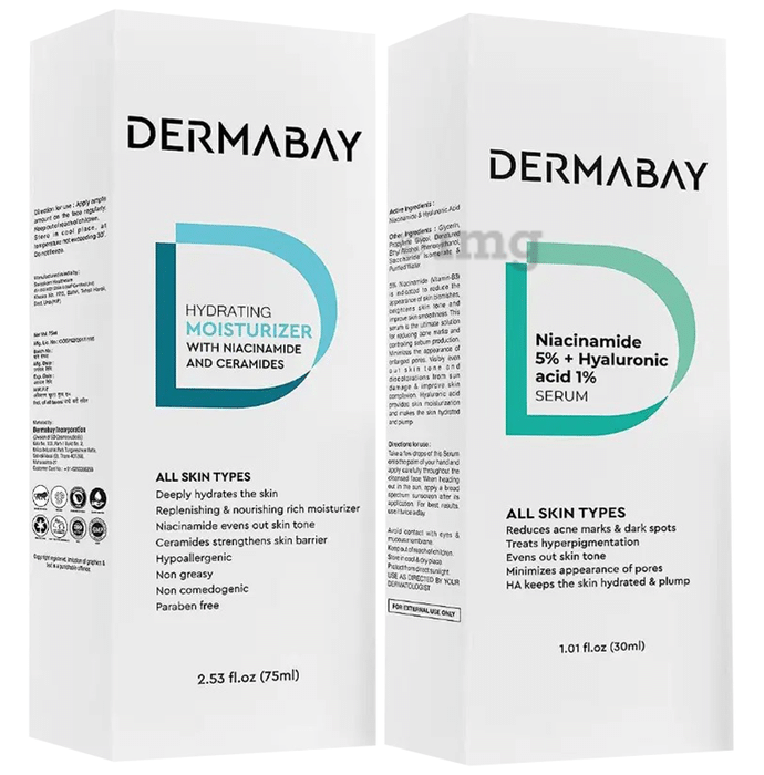 Combo Pack of Dermabay Niacinamide Serum (30ml) & Dermabay Face Moisturizer (75 ml)