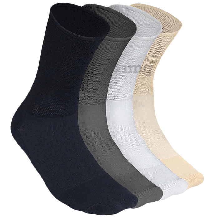 Heelium Diabetic Bamboo Socks Black, Grey, Beige, White Free Size