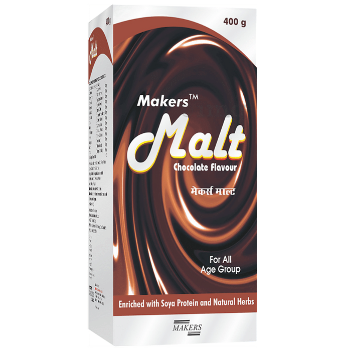 Makers Malt for All Age Group Enriched with Soya Protein & Natural Herbs Syrup Chocolate