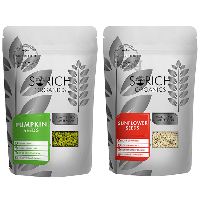 Sorich Organics Combo Pack of Pumpkin and Sunflower Seeds (200gm Each)