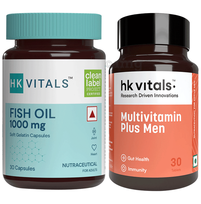 HK Vitals Combo Pack of Multivitamin Men Tablet (30) & Fish Oil Capsule (30)