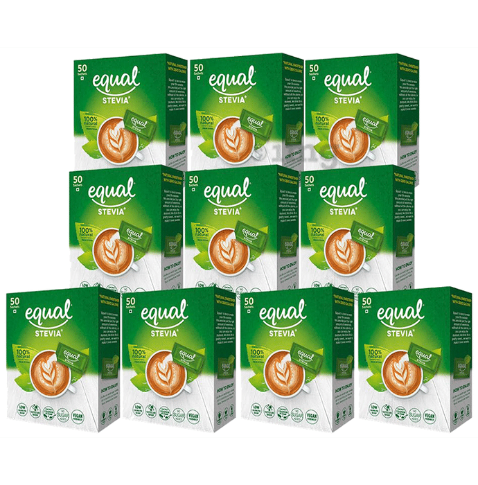 Equal Stevia Natural Sweetener Sachet (50 Each)