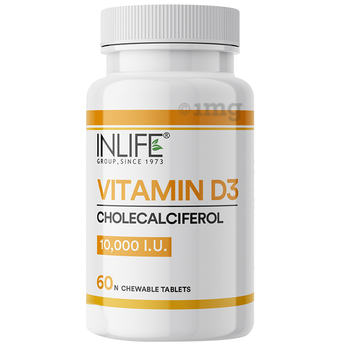 Inlife Vitamin D3 10000 IU Cholecalciferol  Chewable Tablet