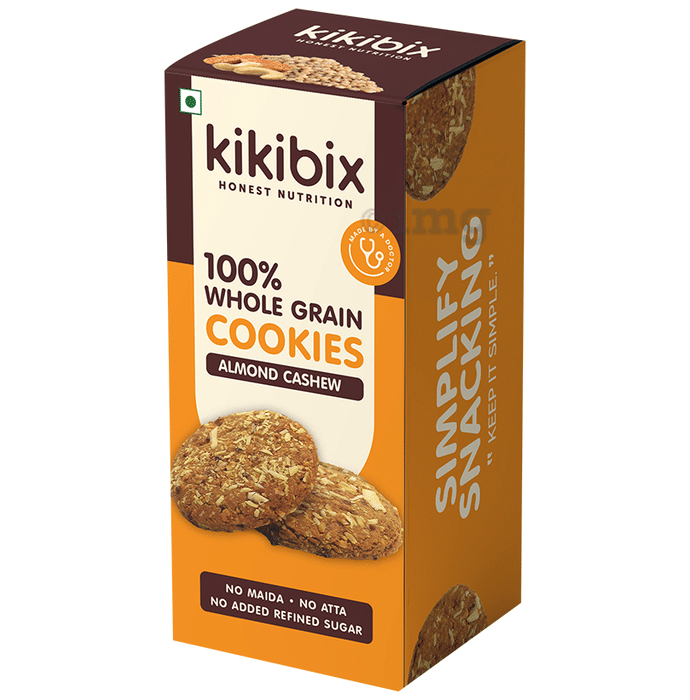 Kikibix 100% Whole Grain Cookies Almond Cashew