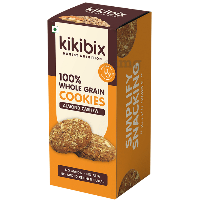 Kikibix 100% Whole Grain Cookies Almond Cashew