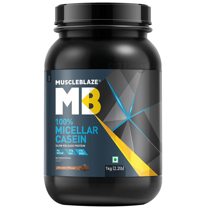 MuscleBlaze 100% Micellar Casein Slow Release Protein Powder | For Muscle Support | Chocolate