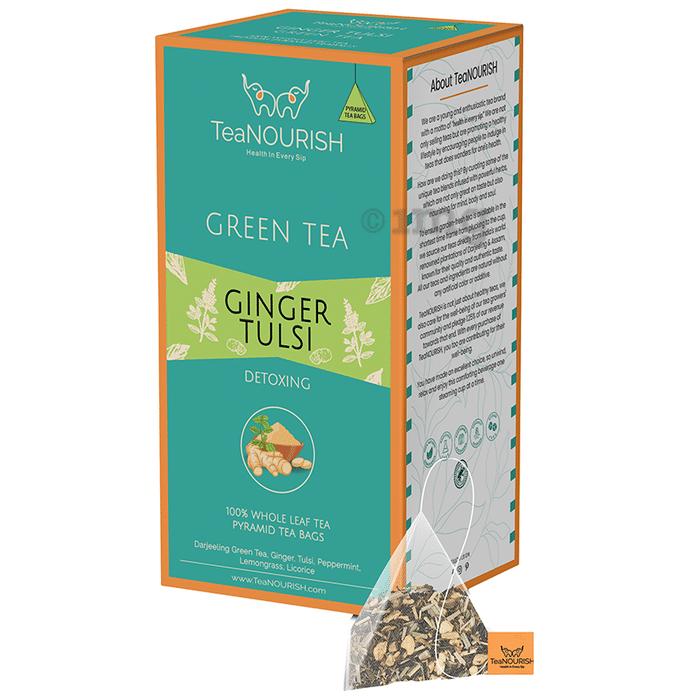 TeaNourish Green Tea Bag Ginger Tulsi