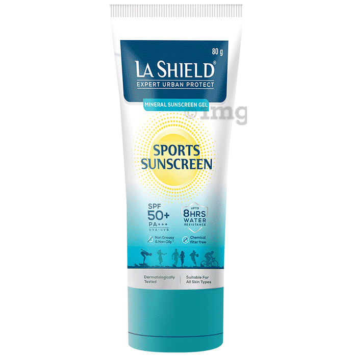 La Shield Mineral Sports Sunscreen Gel SPF 50 + | 8 Hours water resistant | No white cast | Lightweight and non greasy | Fragrance Free SPF 50+  PA+++