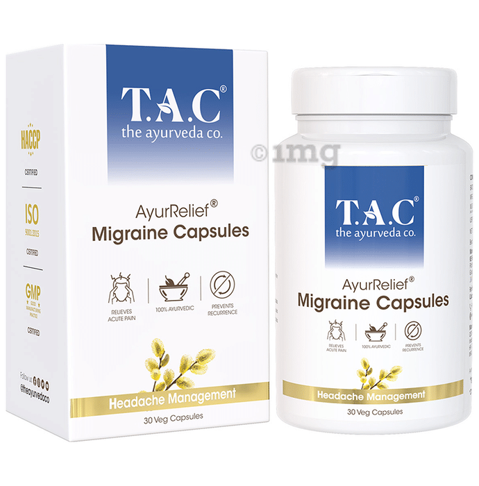 TAC The Ayurveda Co.  Ayurrelief  Migraine Veg Capsule