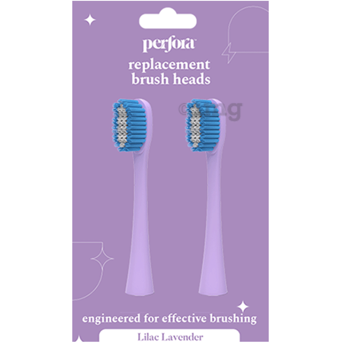 Perfora Replacement Brush Heads with Brush Covers Lilac Lavender