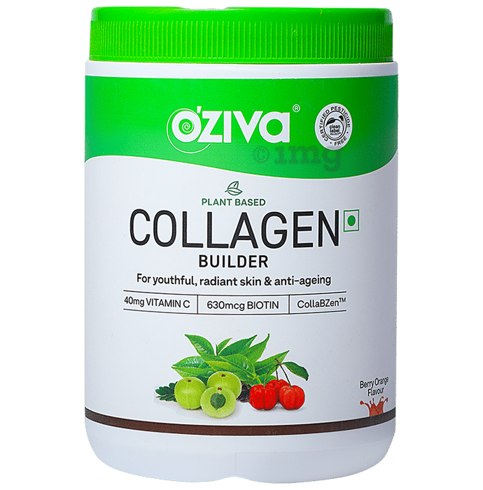 Oziva Plant-Based Collagen Builder | Nutrition Care Powder Berry Orange