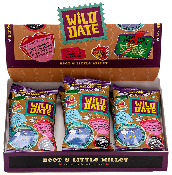 Wild Date Beet & Little Millet Vegan Anytime Snack Bar (40gm Each)