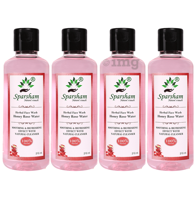 Sparsham Honey Rose Water Herbal Face Wash (210ml Each)