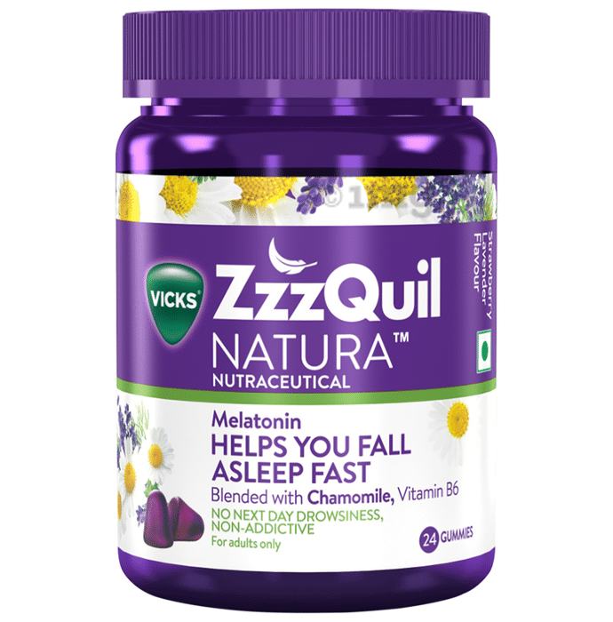 Vicks ZzzQuil Natura | Non-Addictive Sleep-Aid Gummy, Melatonin helps you fall Asleep Fast