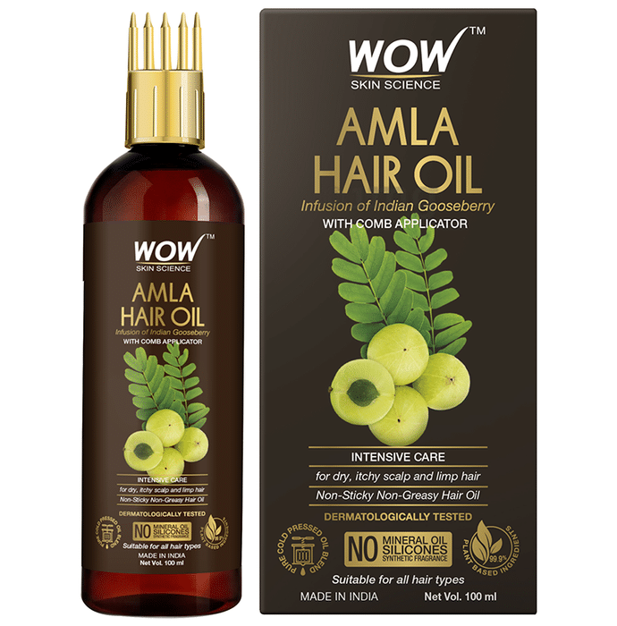 WOW Skin Science Amla Hair Oil with Comb Applicator