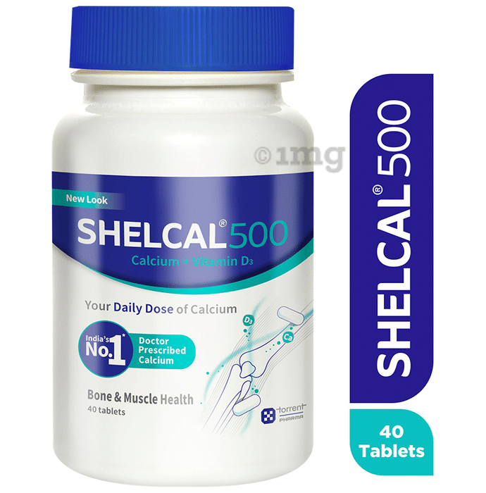 Shelcal 500 Calcium+Vitamin D3 Tablet | For Bones, Joints, Muscles Care | Supports Immunity | Daily Mineral Blend