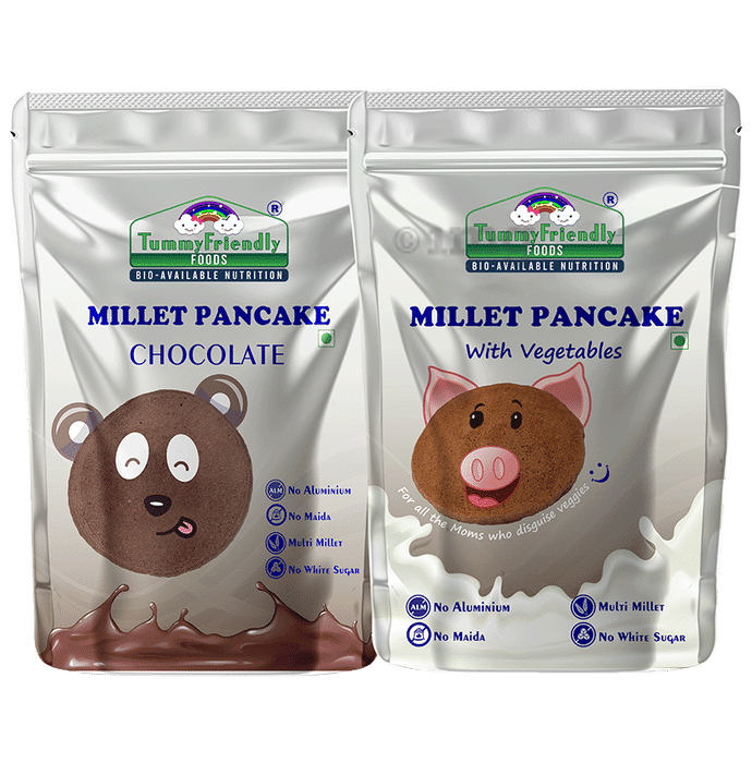 TummyFriendly Foods Millet Pancake (150gm Each) Chocolate & with Vegetables