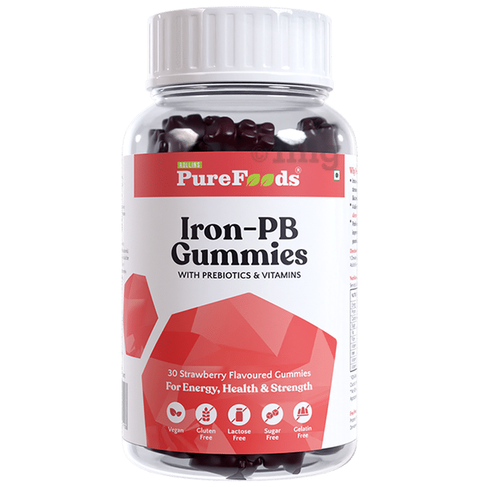 PureFoods Iron-PB Gummies with Prebiotics Strawberry