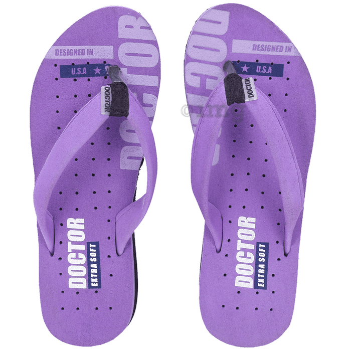 Doctor Extra Soft D 21 Orthopaedic and Diabetic Super Comfort Slippers for Women Purple 8