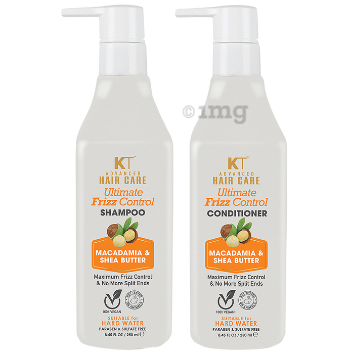 KT Advanced Combo Pack of Ultimate Frizz Control Shampoo & Conditioner (250ml Each)