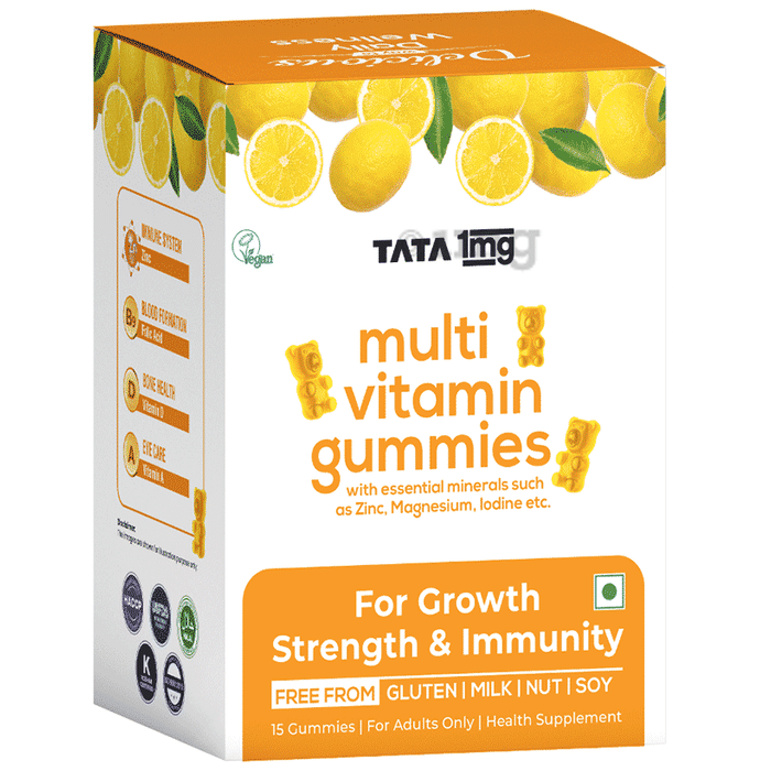 Tata 1mg Multivitamin Gummies with Zinc, Magnesium and Folic Acid for Immunity & Energy