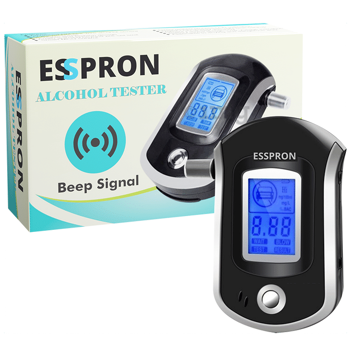 Esspron E20 Portable Breath Analyser with LCD Display Screen Black