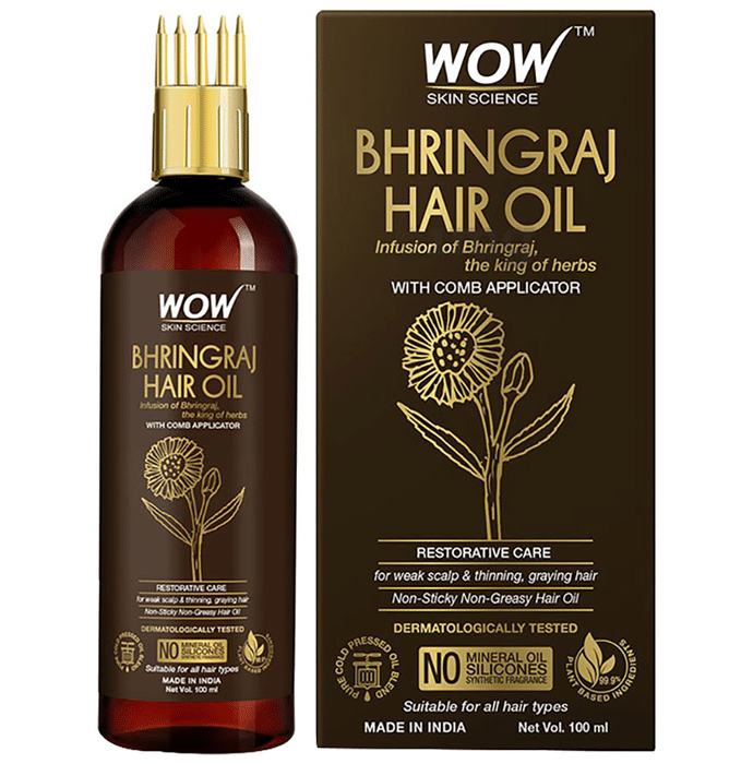 WOW Skin Science Bhringraj Hair Oil with Comb Applicator