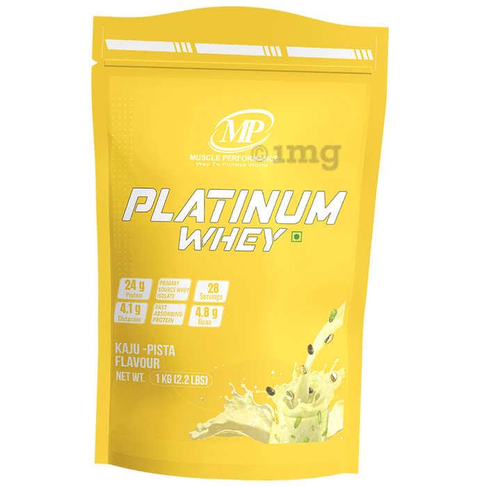 Muscle Performance Platinum Whey 28 Servings Primary Source Whey Isolate (1kg Each) Kaju Pista