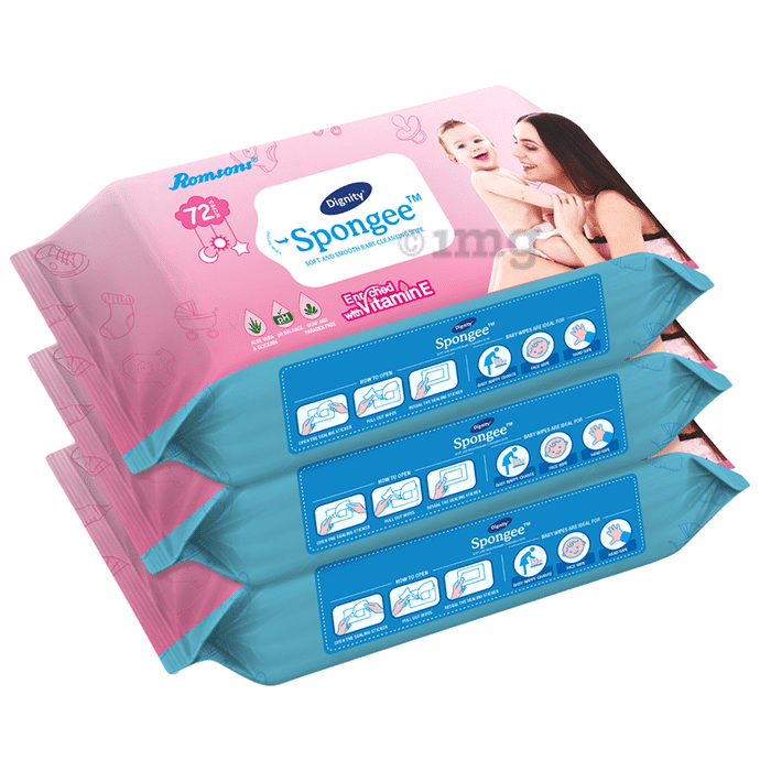 Dignity Spongee Soft and Smooth Baby Cleansing Wipes (72 Each)