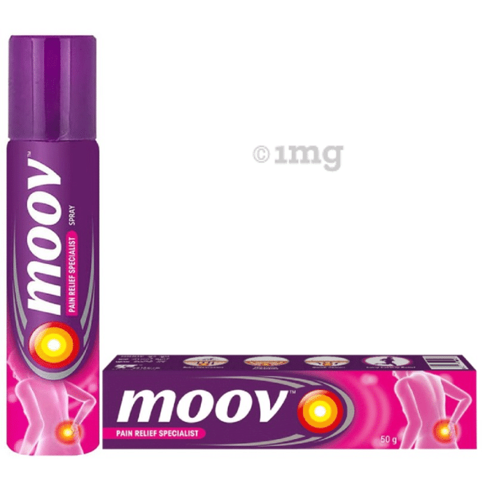 Combo Pack of Moov Pain Relief Cream & Spray (50gm Each)