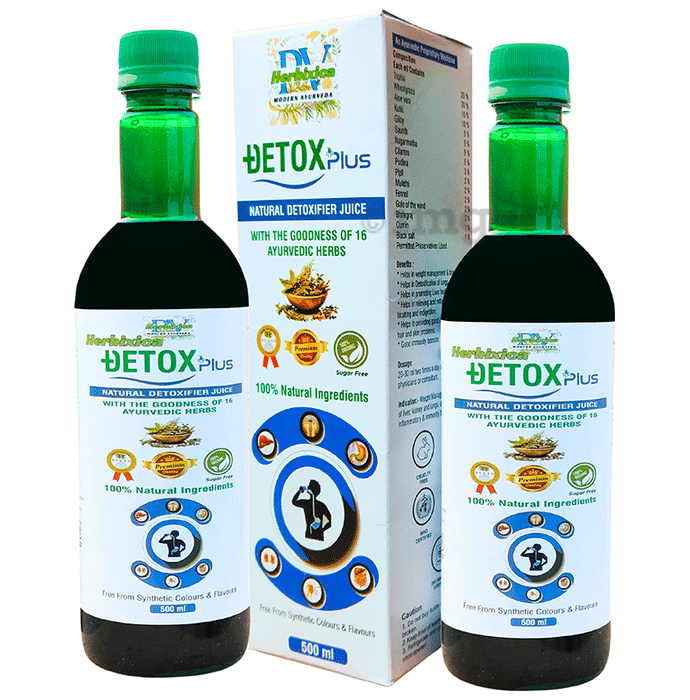 PV Herbixica Modern Ayurveda Detox Plus Natural Detoxifier Juice (500ml Each)