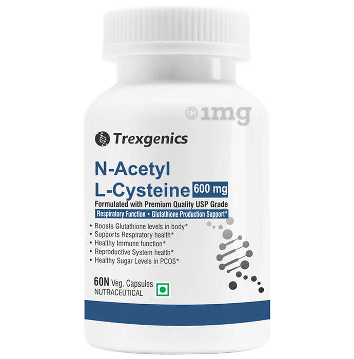 Trexgenics N-Acetyl L-Cysteine 600mg Veg Capsule | For Respiratory Health & Glutathione Production