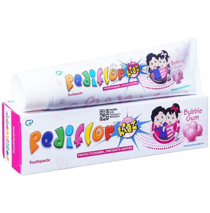 Pediflor Kidz Toothpaste | Protects Enamel & Prevents Cavity | Flavour Bubblegum