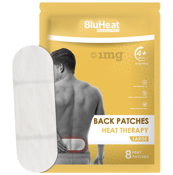 BluHeat Back Heat Therapy Patches, Heat Therapy Patches Air Activated, Natural 4+ Hours Large