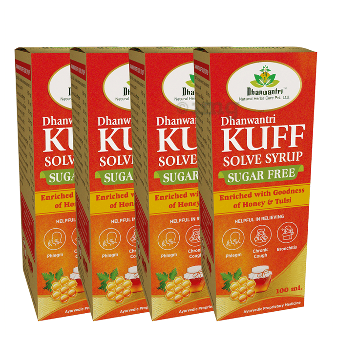 Dhanwantri Kuff Solve Syrup (100ml Each) Sugar Free