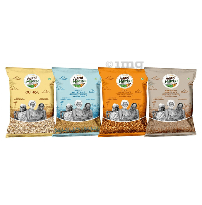 Adithi Millets Combo Pack of Quinoa 500g ,Little 500g,Kodo 500g,Barniyard 500g