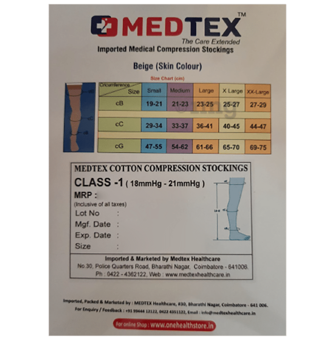Medtex Class 1 Thigh Length Imported Medical Cotton Compression