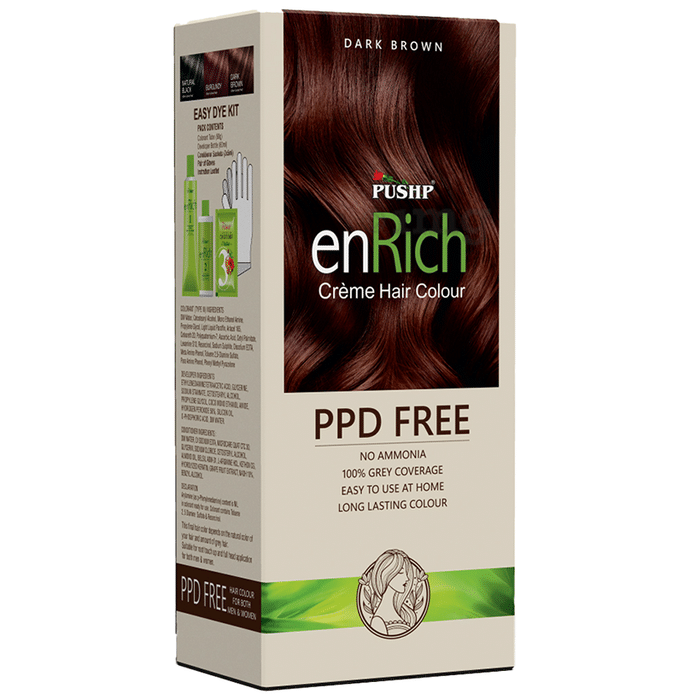 Pushp enRich Creme Hair Color PPD Free Dark Brown